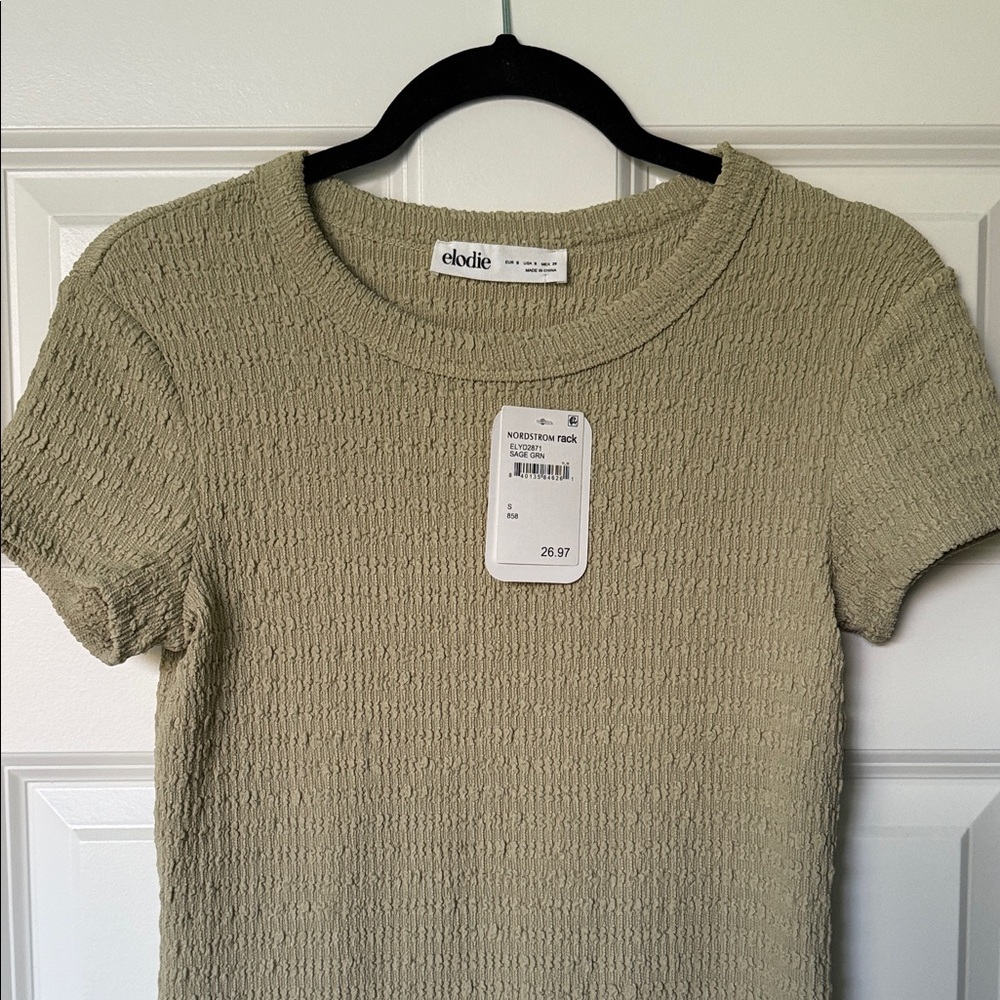 Elodie Women's Textured Short Sleeve Top in Cream
